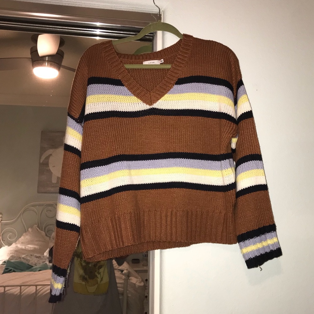 Striped v-neck sweater